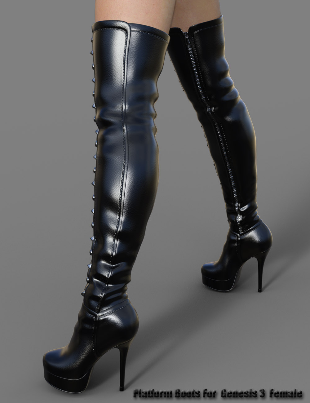 Platform Boots for Genesis 3 Female(s) by: dx30, 3D Models by Daz 3D