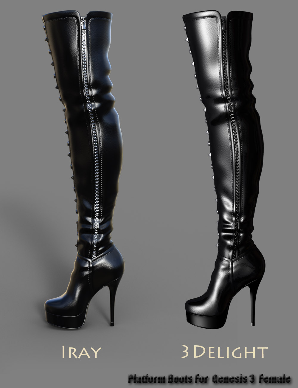 Platform Boots for Genesis 3 Female(s) by: dx30, 3D Models by Daz 3D