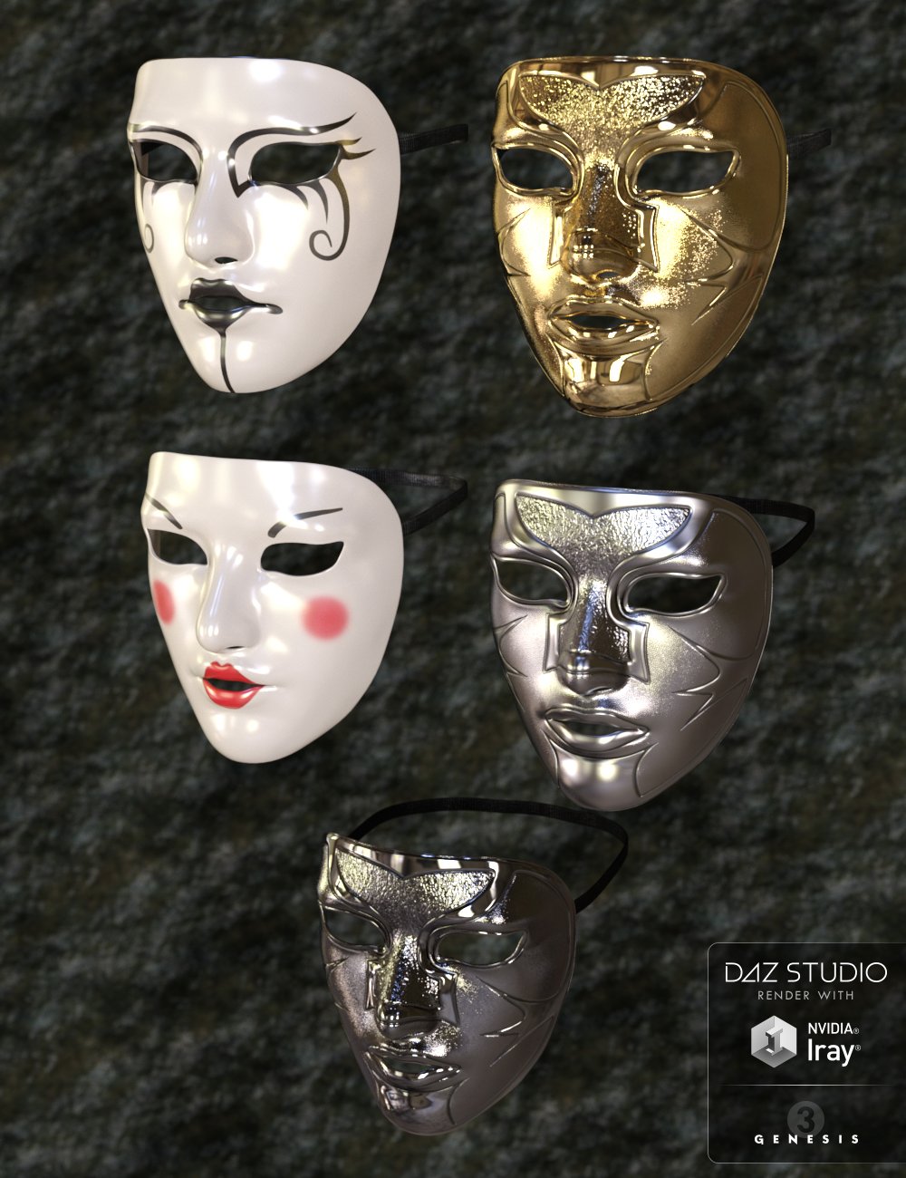 Amazing Masks - Iray Genesis 3 Female(s) | Daz 3D