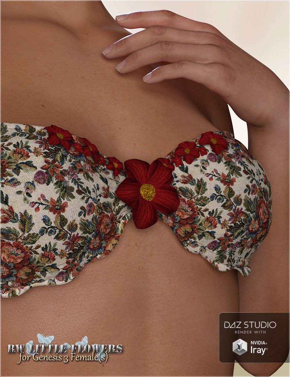 RW Little Flowers Underwear for Genesis 3 Female(s) by: Renderwelten, 3D Models by Daz 3D