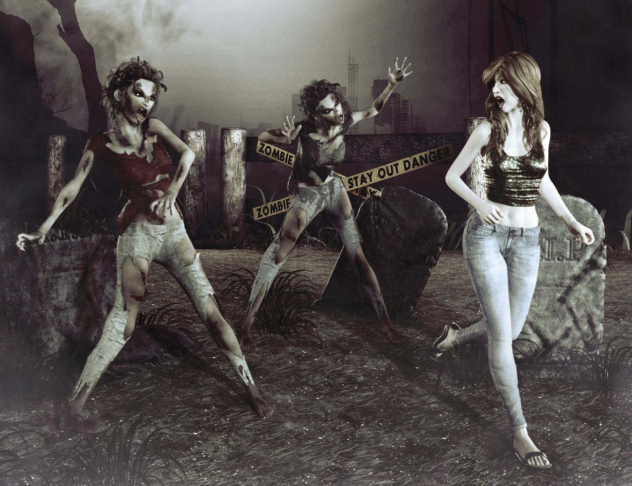 Zombie Run Poses Zombie Run Poses by: lunchlady, 3D Models by Daz 3D
