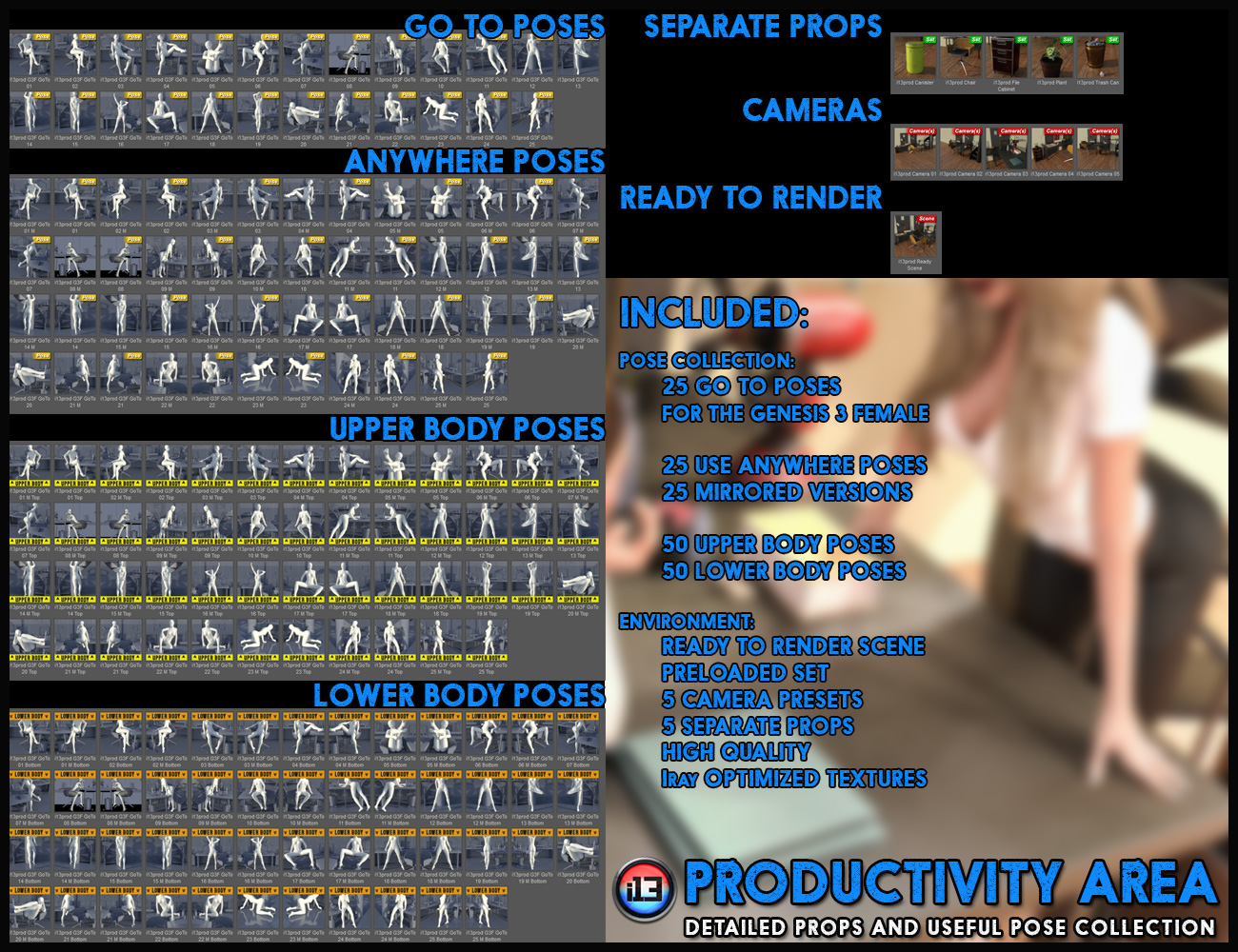 i13 Productivity Area and Poses by: ironman13, 3D Models by Daz 3D