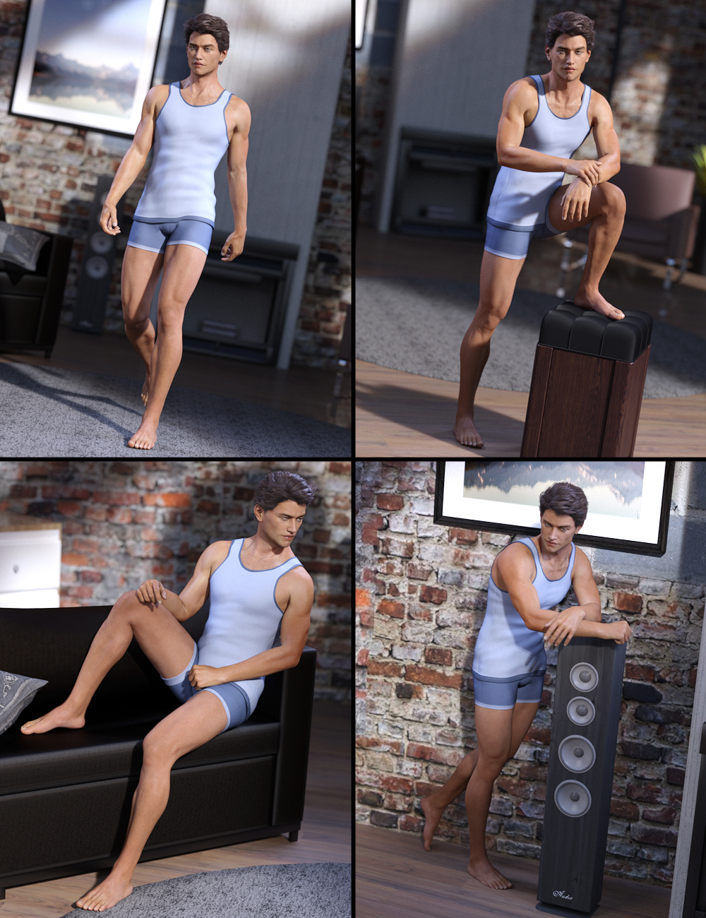 Urban Model Poses for Genesis 3 Male & Michael 7 by: Val3dart, 3D Models by Daz 3D