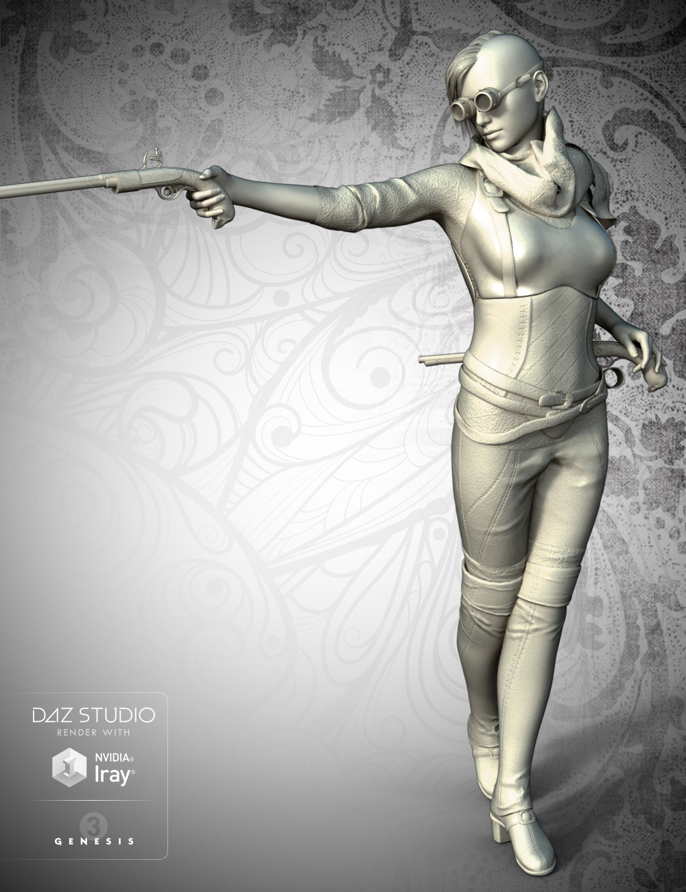 Victorian Huntress Steampunk Bundle by: Didier, 3D Models by Daz 3D