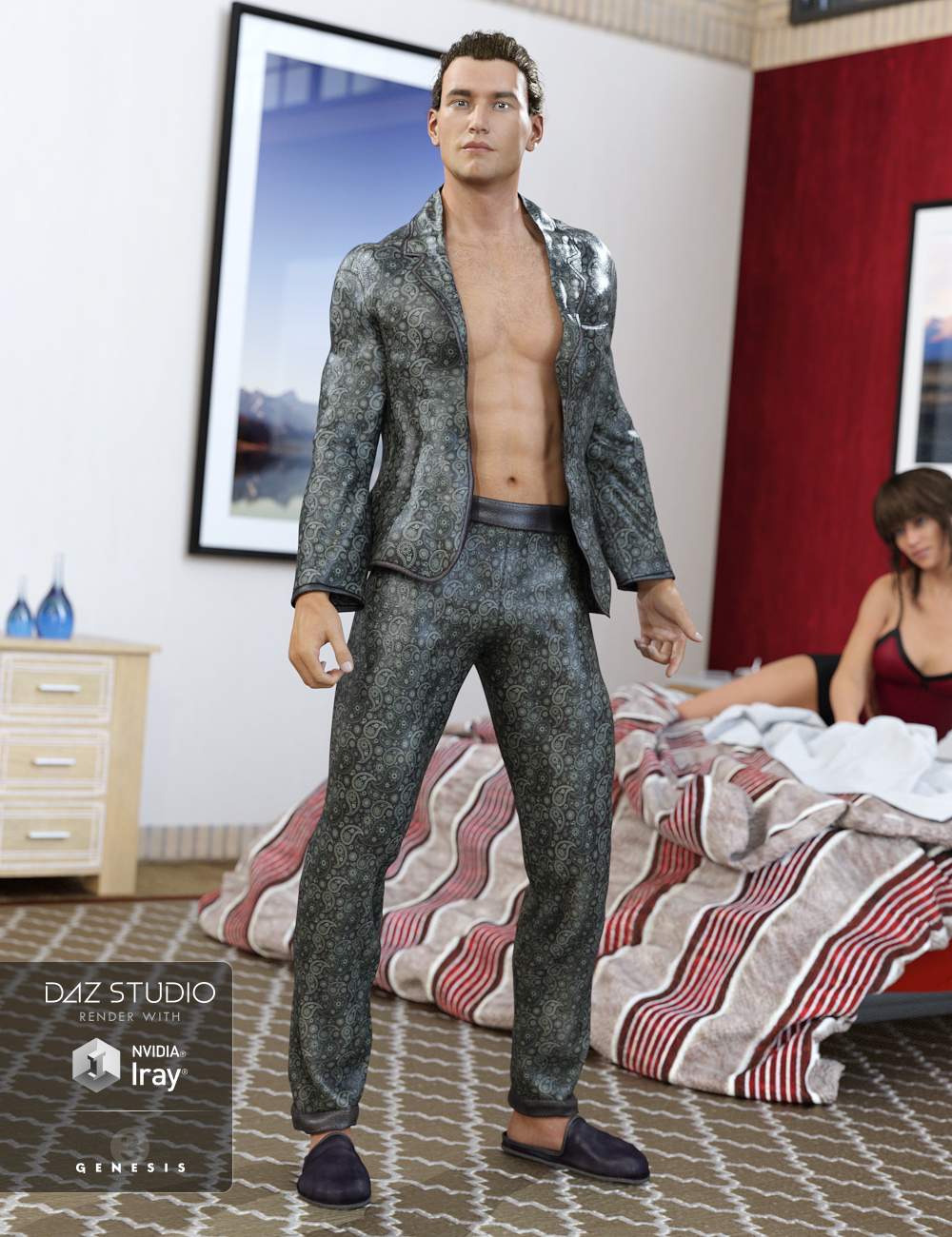 Basic Pajamas for Genesis 3 Male(s) by: ArienBarbara Brundon, 3D Models by Daz 3D