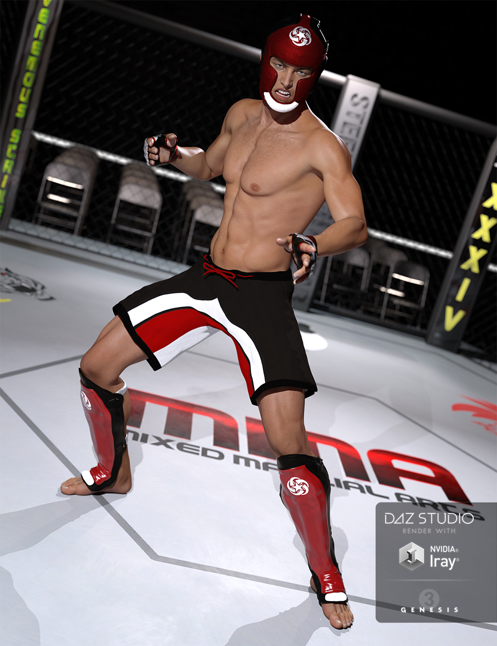 MMA Fighter for Genesis 3 Male(s) by: Barbara BrundonShox-Design, 3D Models by Daz 3D