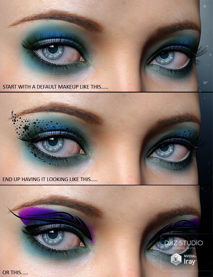 Extreme Closeup: High Fashion Makeup for Genesis 3 Female(s) Extreme Closeup: High Fashion Makeup for Genesis 3 Female(s) by: ForbiddenWhisperschevybabe25, 3D Models by Daz 3D