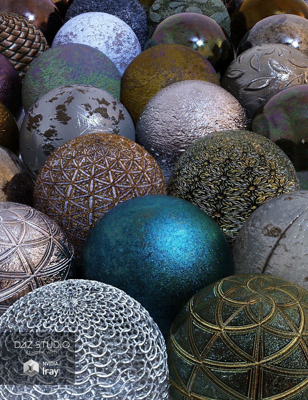 Metal Abounds Iray Shaders by: JGreenlees, 3D Models by Daz 3D