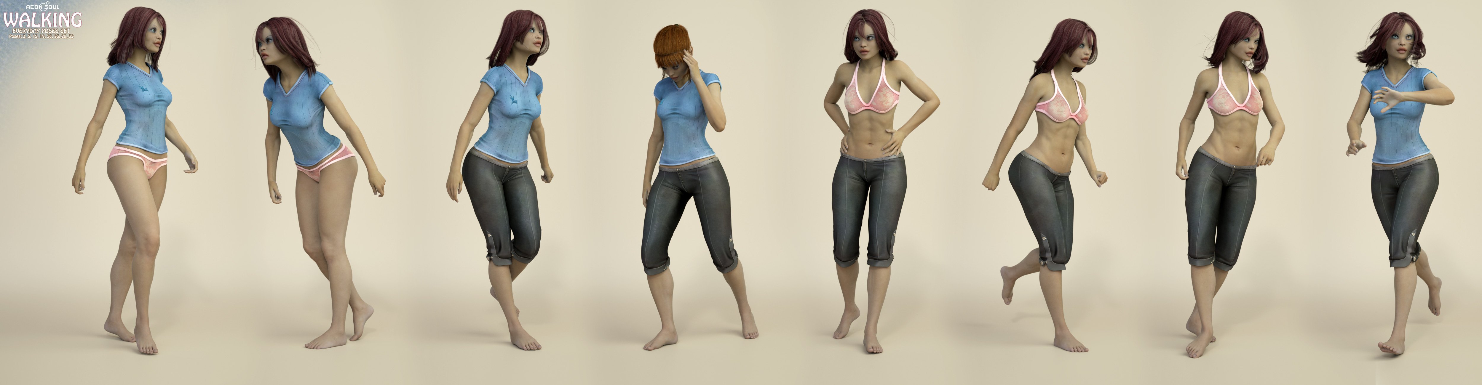 EveryDay Poses: Walking for Genesis 3 Female(s) by: Aeon Soul, 3D Models by Daz 3D