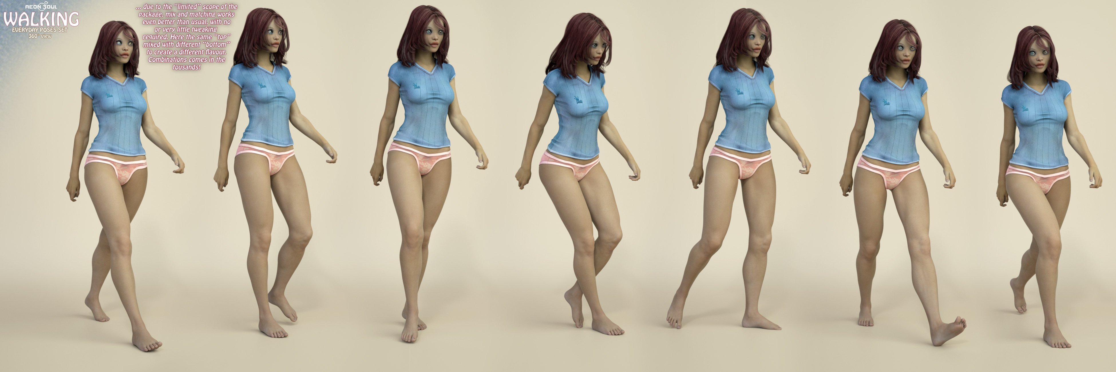 EveryDay Poses: Walking for Genesis 3 Female(s) EveryDay Poses: Walking for Genesis 3 Female(s) by: Aeon Soul, 3D Models by Daz 3D
