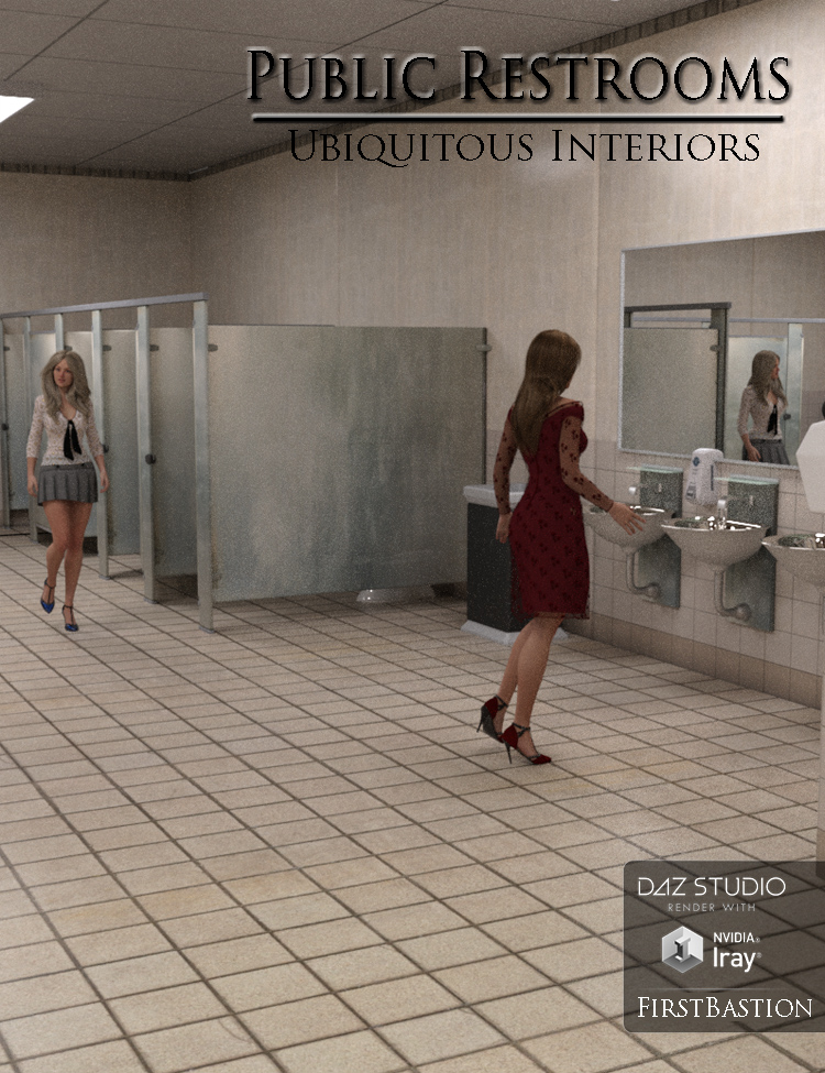 Public Restrooms Ubiquitous Interiors by: FirstBastion, 3D Models by Daz 3D