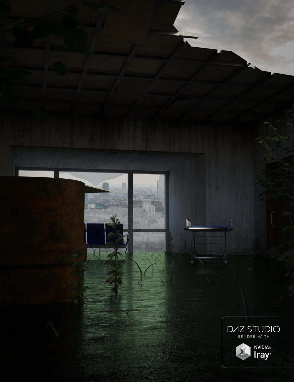 Destroyed Hospital Destroyed Hospital by: KindredArts, 3D Models by Daz 3D