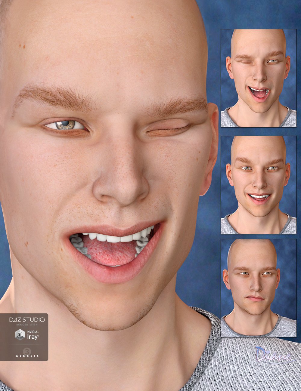 Expression Set for Michael 7 and Genesis 3 Male(s) by: Diane, 3D Models by Daz 3D