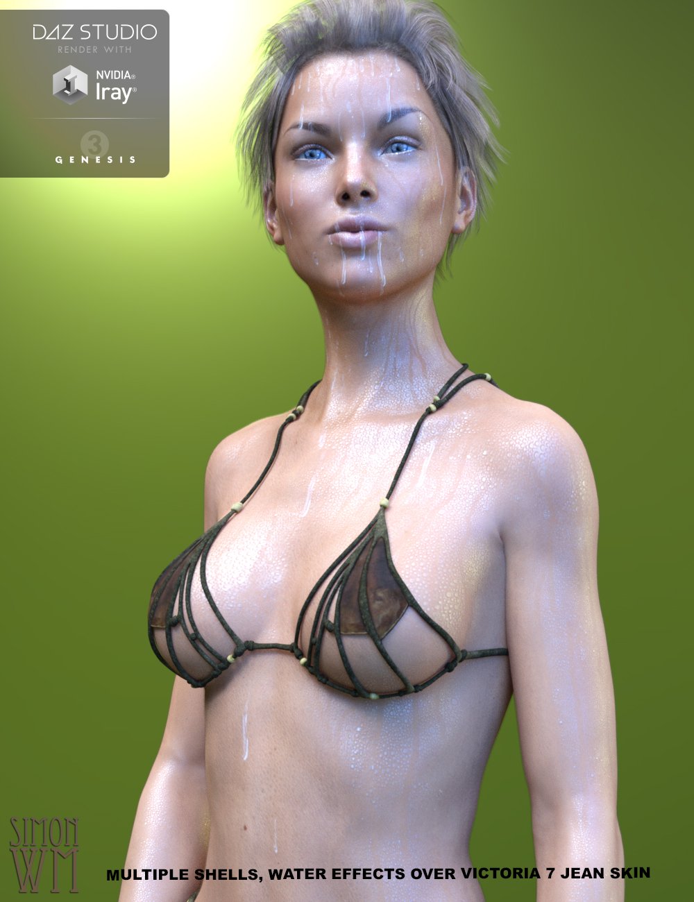 Genesis 3 Female(s) Wet Body Iray by: SimonWM, 3D Models by Daz 3D