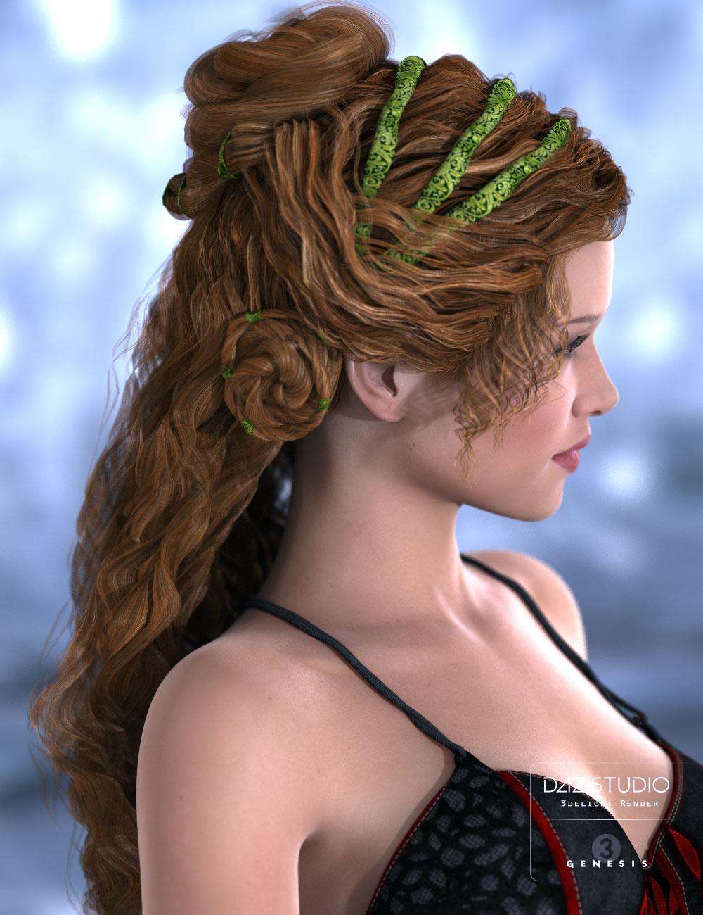 Odessa Hair for Genesis 3 Female(s) Daz 3D