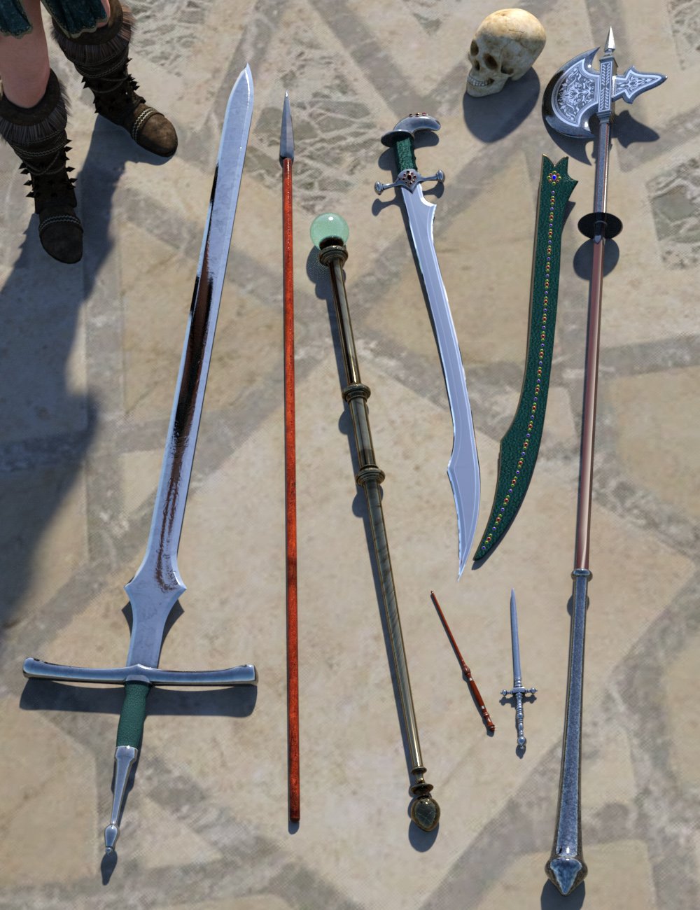 Mage Weapons by: KRAIG, 3D Models by Daz 3D