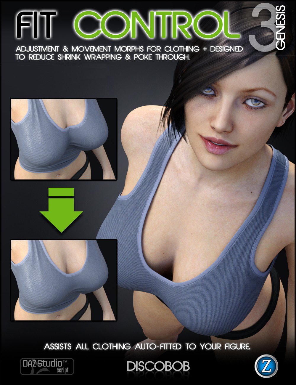 Fit Control for Genesis 3 Female(s) by: Zev0Josh Darling, 3D Models by Daz 3D