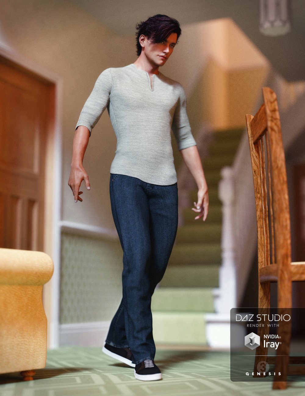 Laid Back Outfit for Genesis 3 Male(s) by: NikisatezSarsa, 3D Models by Daz 3D