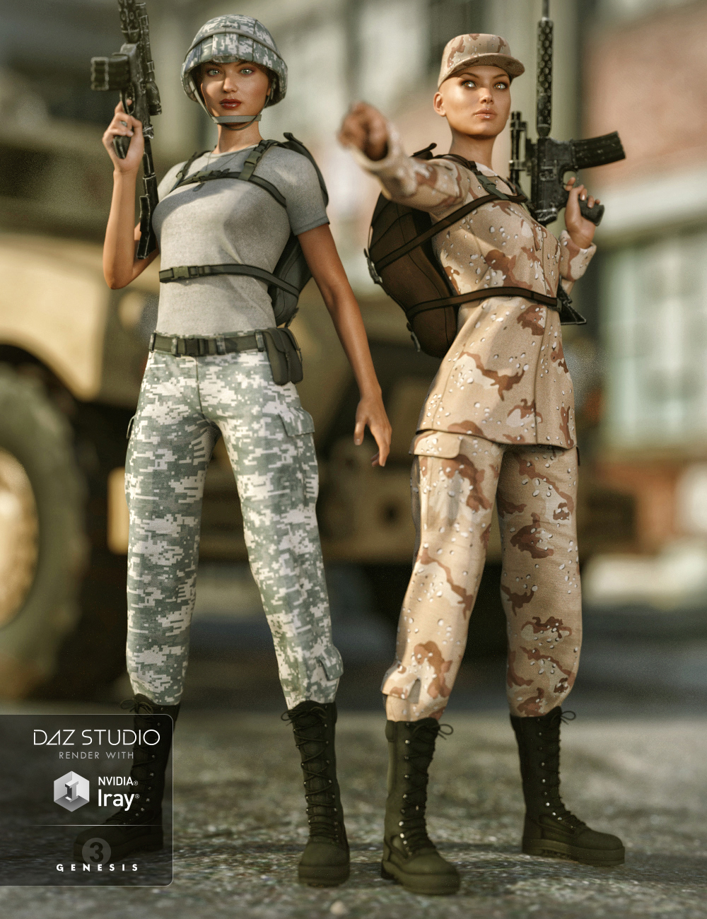 Army Uniform Textures by: Sarsa, 3D Models by Daz 3D