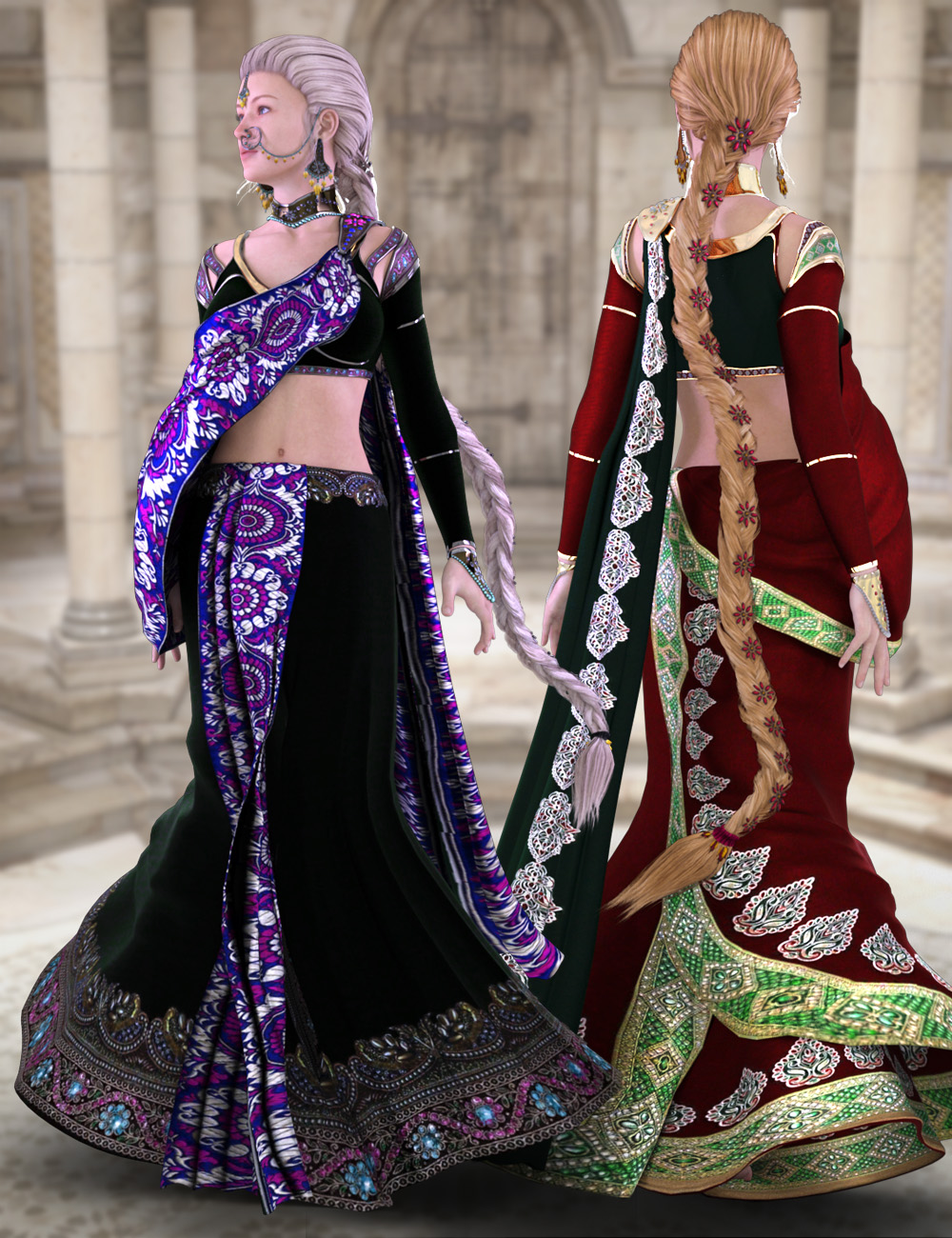 NeoIndia Braid for Genesis 2 Female(s) and Genesis 3 Female(s) by: Arki, 3D Models by Daz 3D
