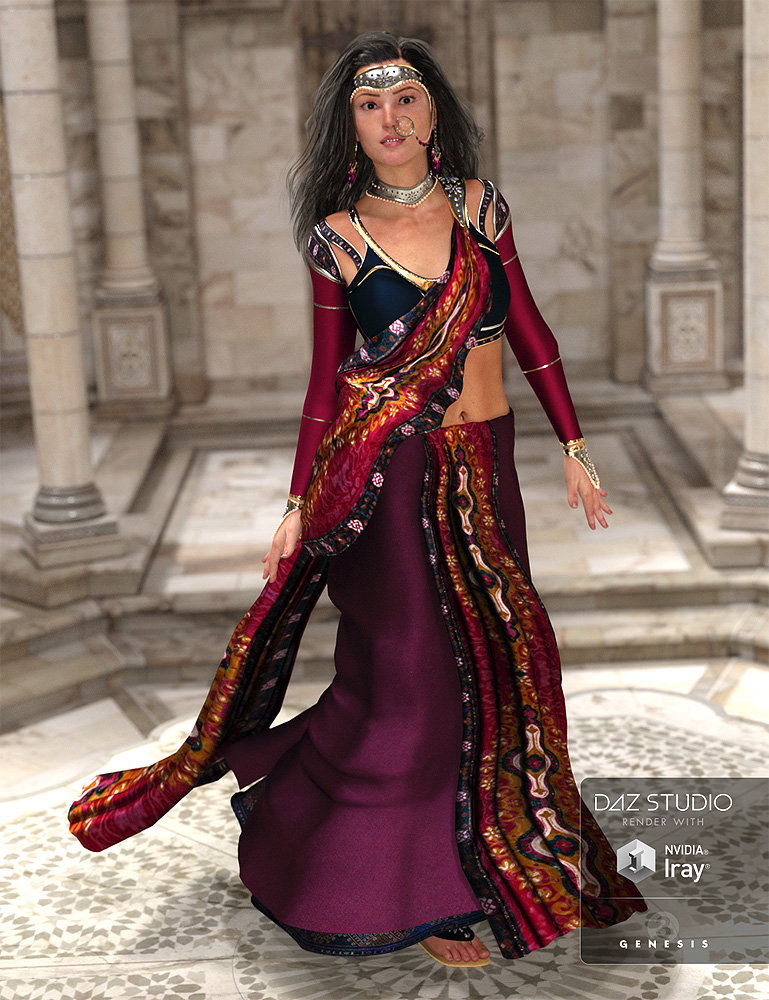 NeoIndia Outfit for Genesis 2 Female(s) and Genesis 3 Female(s) by: ArkiShox-Design, 3D Models by Daz 3D