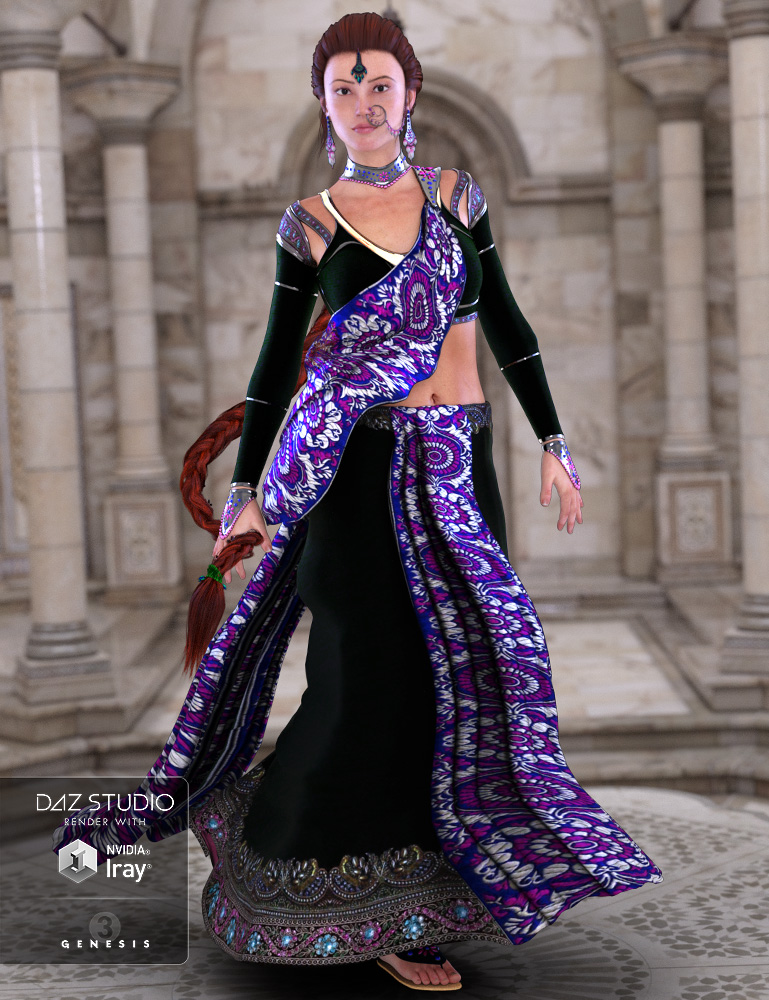NeoIndia Outfit and Hair Bundle for Genesis 2 Female(s) and Genesis 3 Female(s) by: Shox-DesignArki, 3D Models by Daz 3D