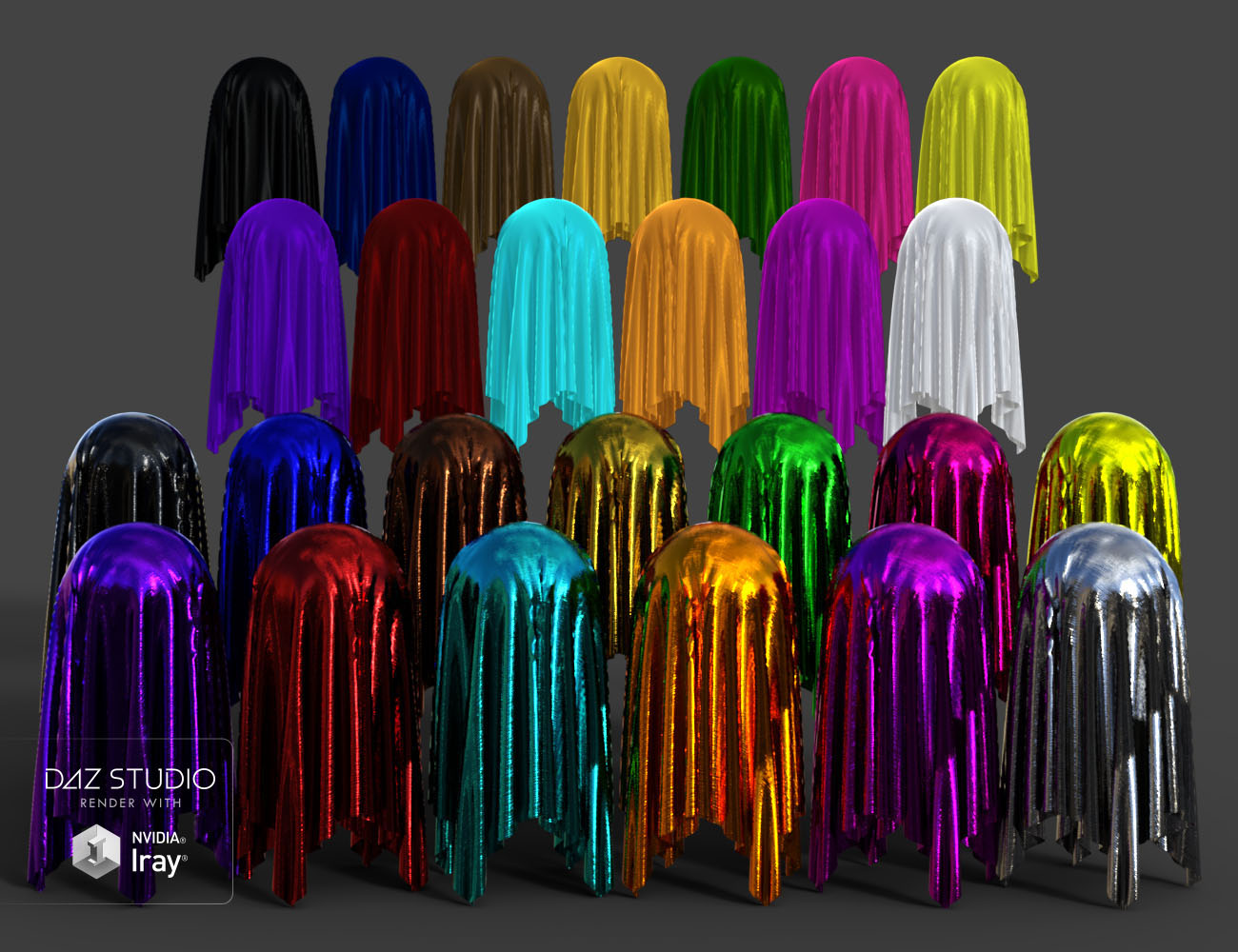 Iray Magic - Metallic Foil Fabric Shaders by: Denki Gaka, 3D Models by Daz 3D