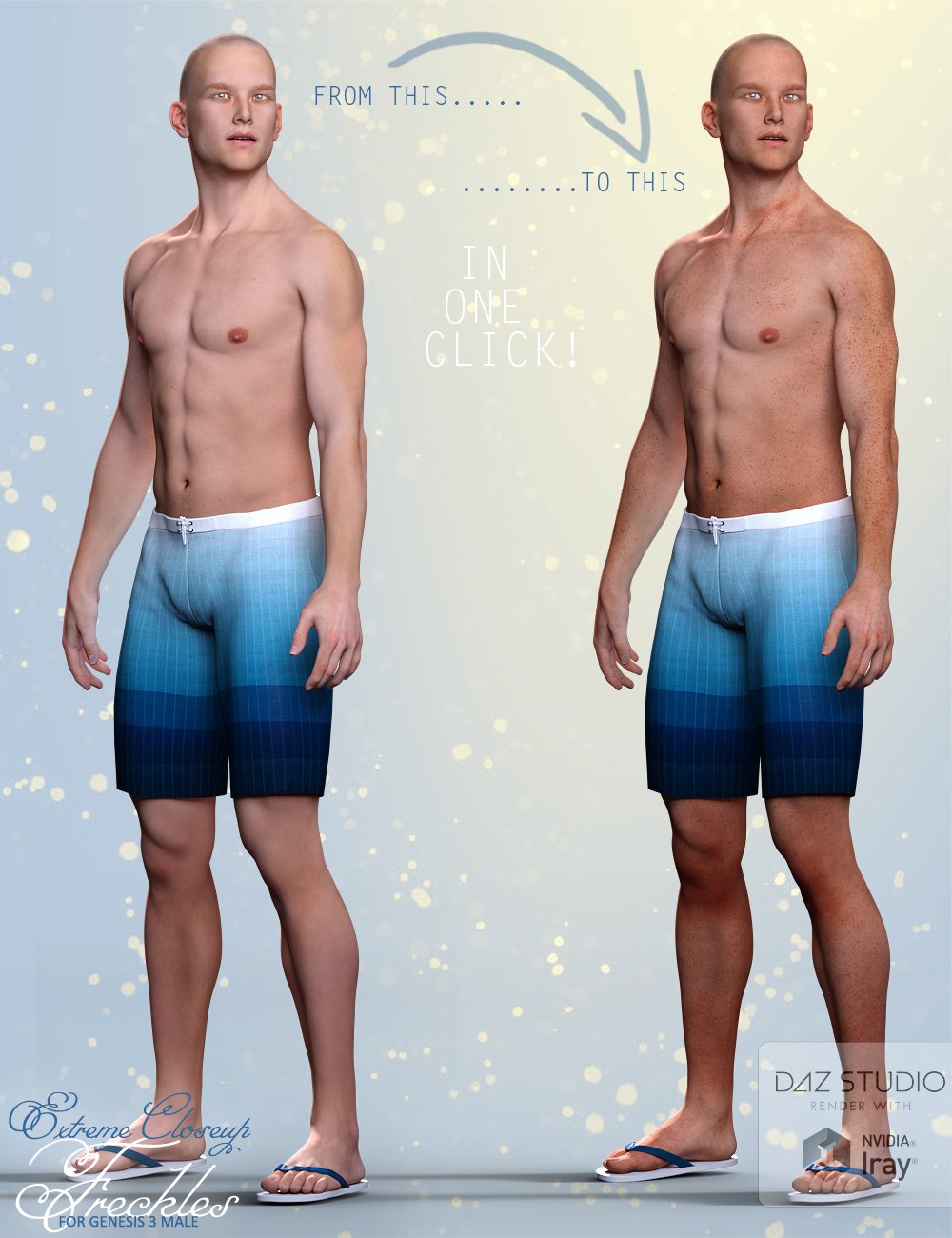 Extreme Closeup: Freckles for Genesis 3 Male(s) by: ForbiddenWhispers, 3D Models by Daz 3D