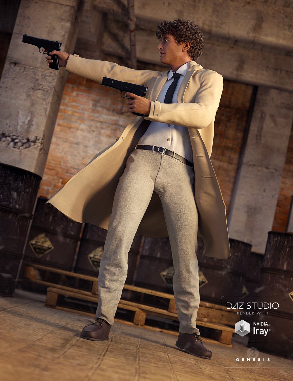 Classic Trenchcoat for Genesis 3 Male(s) by: Oskarsson, 3D Models by Daz 3D