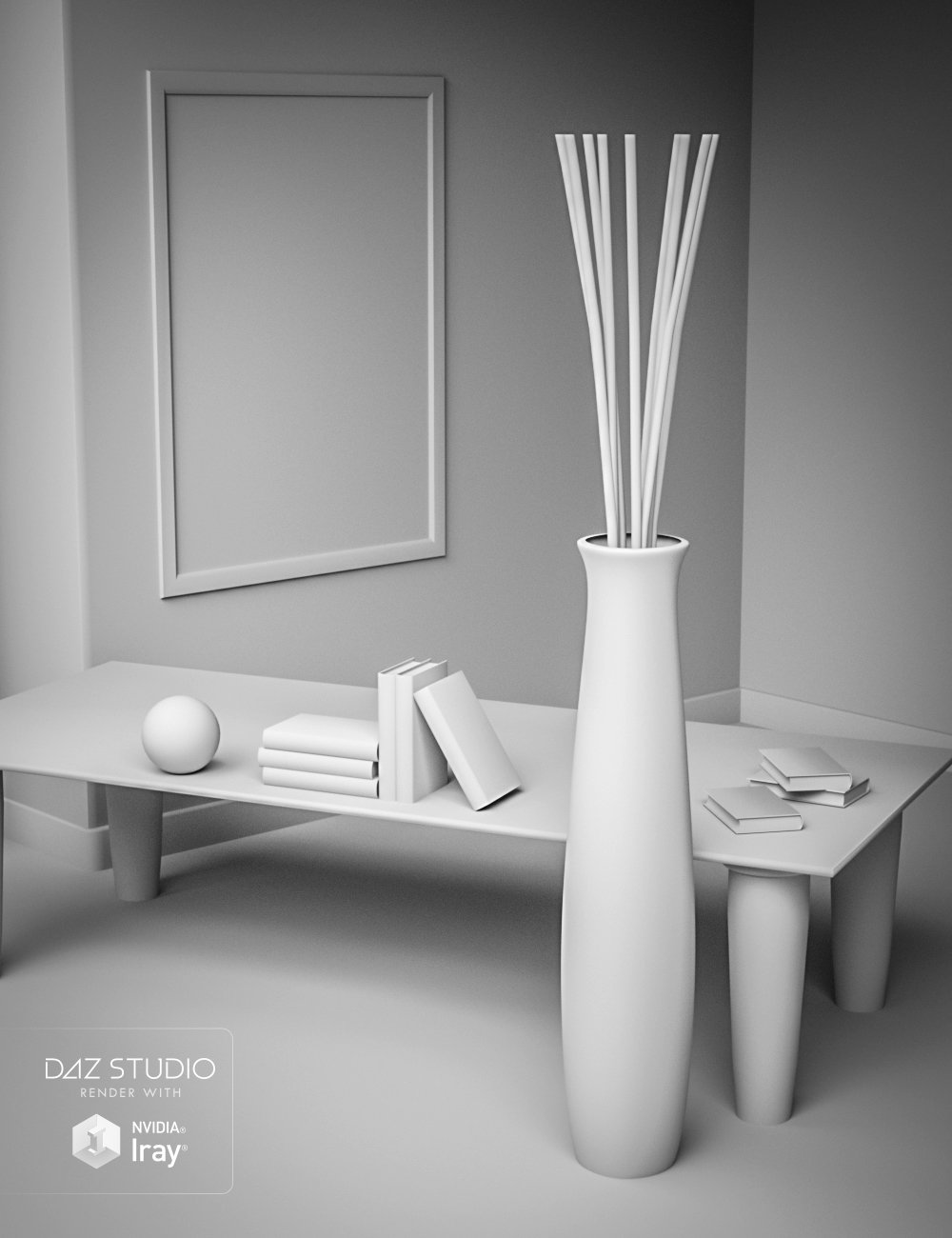 Apartment Living Room Apartment Living Room by: , 3D Models by Daz 3D