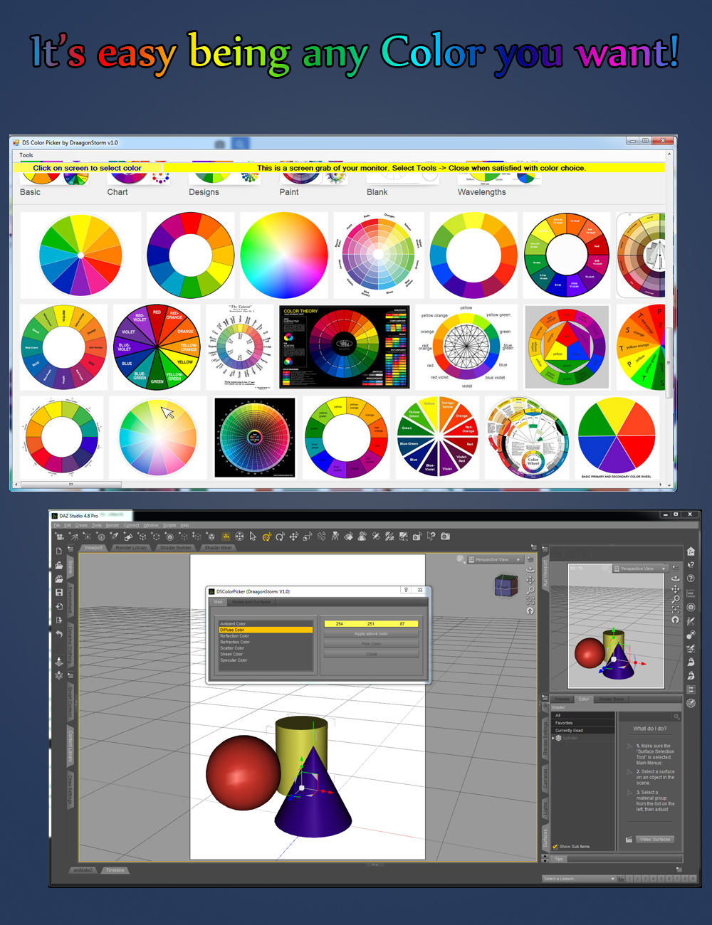 Color Picker for Daz Studio by: DraagonStorm, 3D Models by Daz 3D