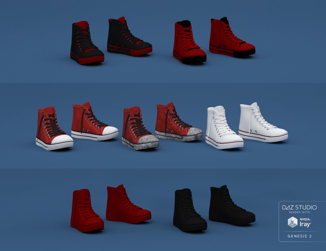 High Top Canvas Sneaker by: , 3D Models by Daz 3D