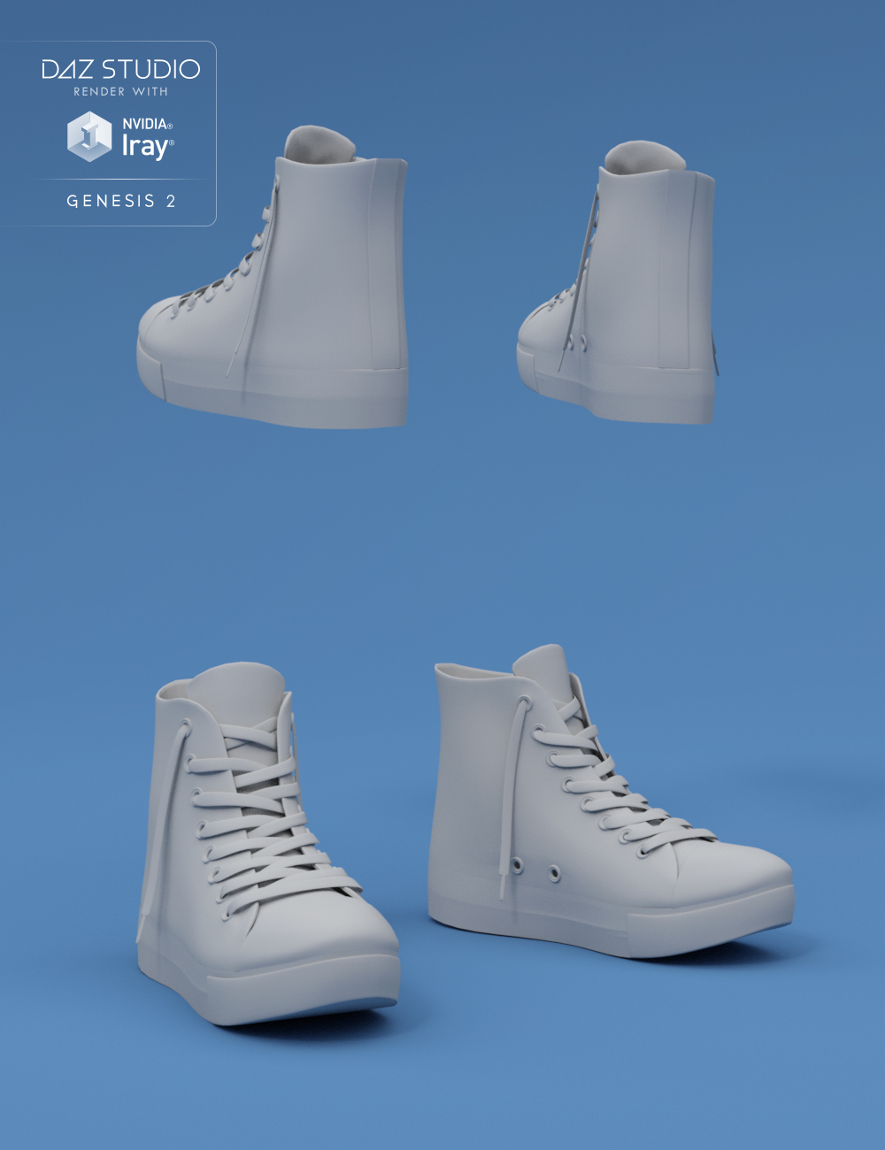 High Top Canvas Sneaker by: , 3D Models by Daz 3D