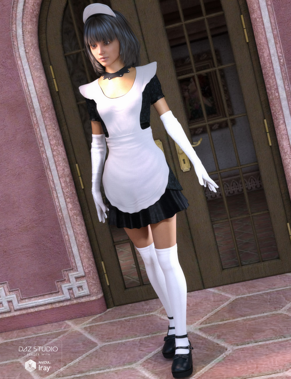 Goth Maid for Genesis 3 Female(s) by: tentman, 3D Models by Daz 3D