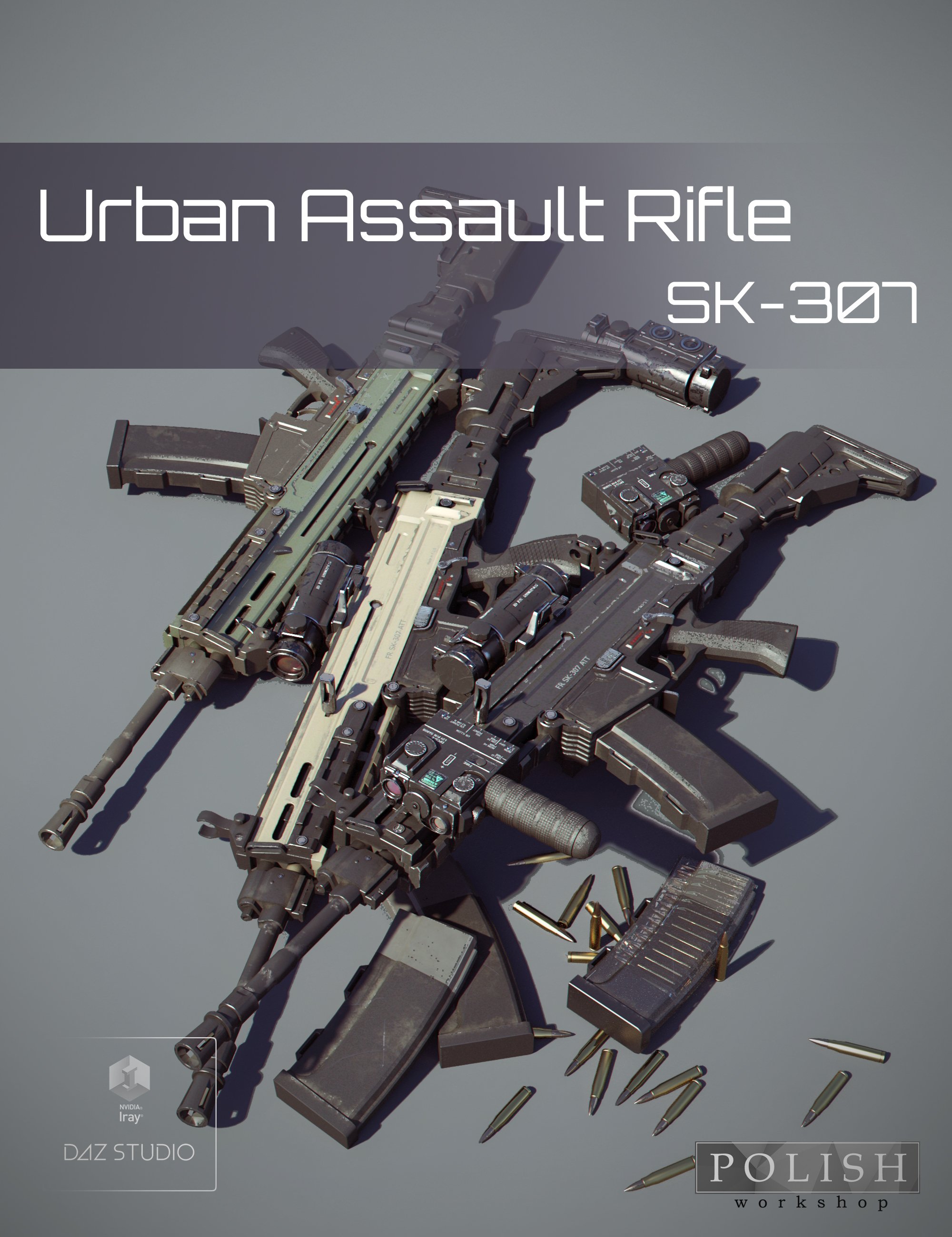 Urban Assault Rifle SK-307 by: Polish, 3D Models by Daz 3D