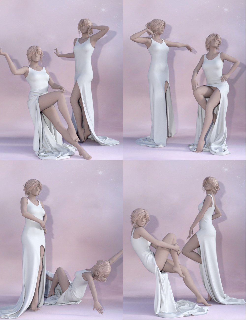 Seductive Silk Dress for Genesis 3 Female(s) by: PandyGirl, 3D Models by Daz 3D