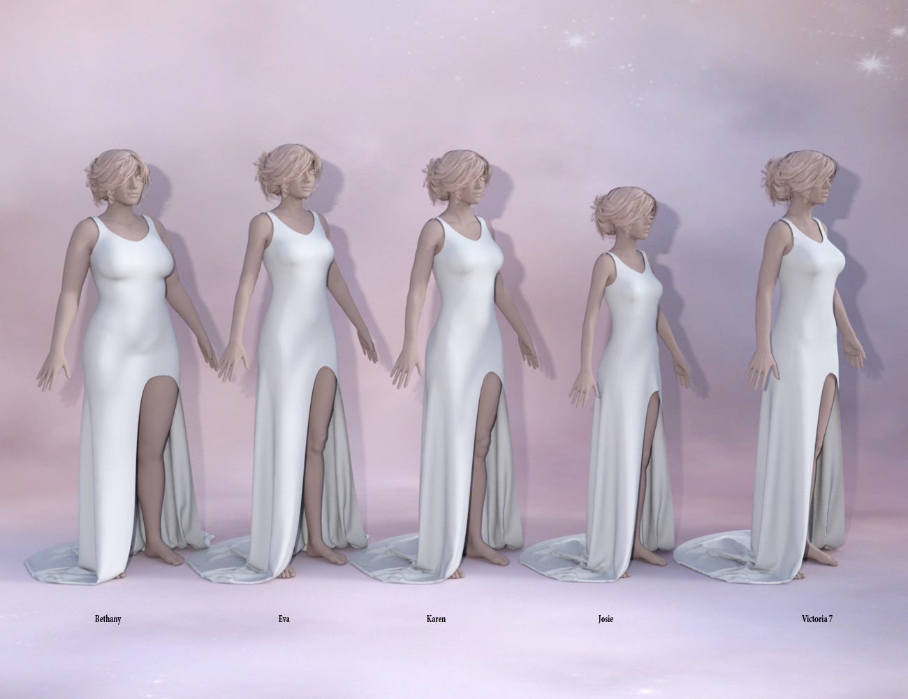 Seductive Silk Dress for Genesis 3 Female(s) by: PandyGirl, 3D Models by Daz 3D