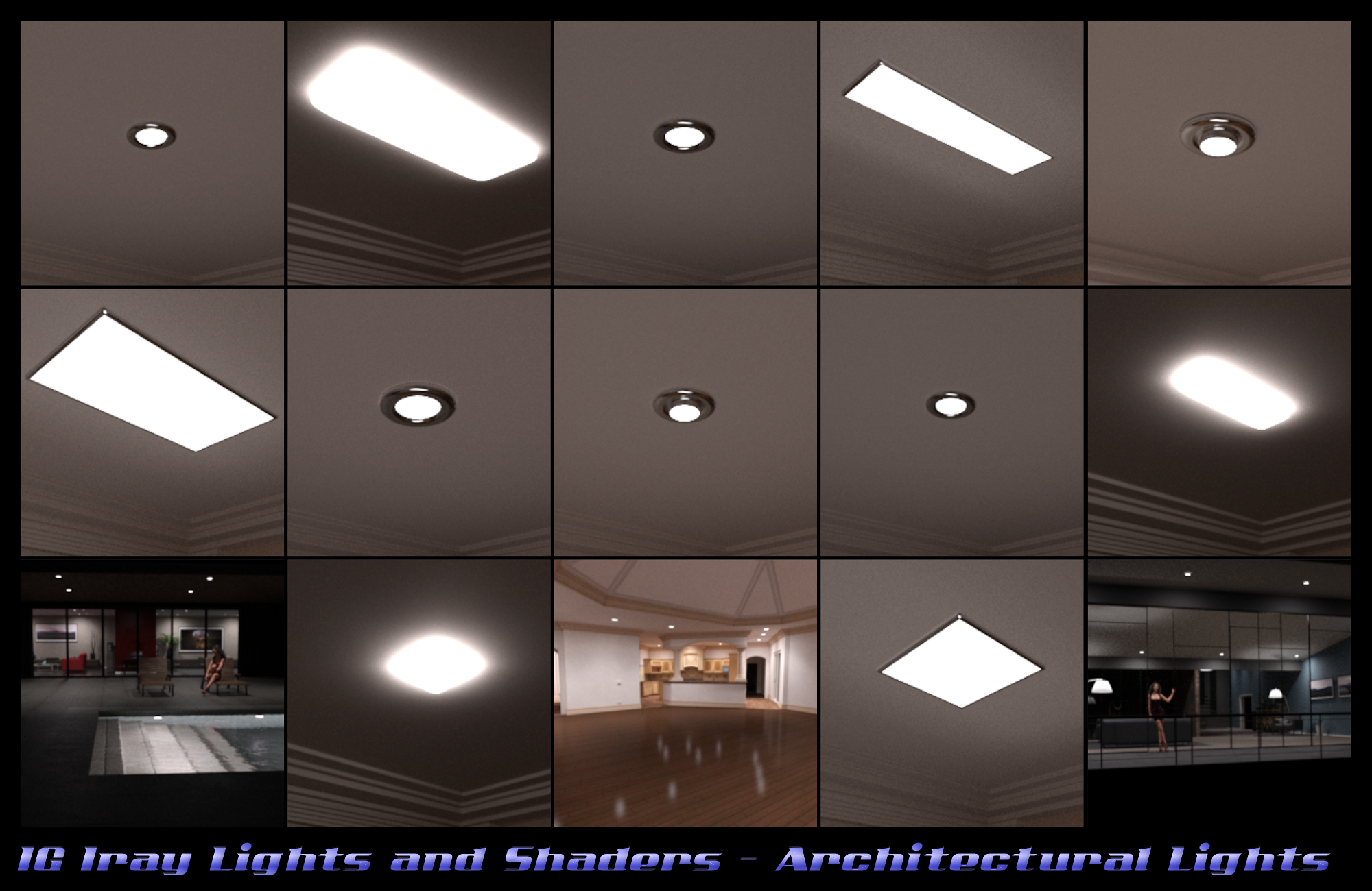IG Iray Lights and Shaders - Architectural Lights IG Iray Lights and Shaders - Architectural Lights by: IDG DesignsInaneGlory, 3D Models by Daz 3D