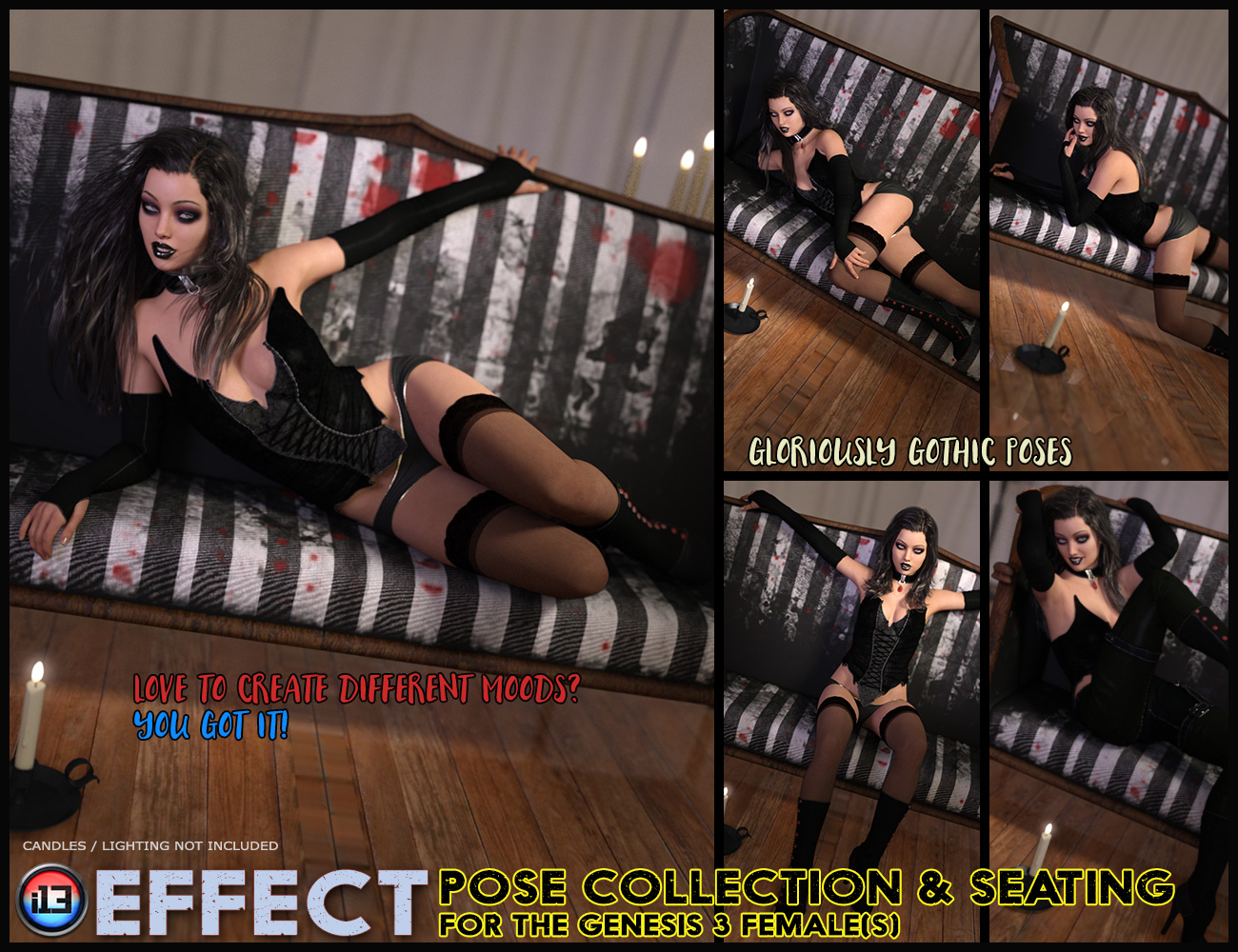 i13 EFFECT Pose Collection & Seating by: ironman13, 3D Models by Daz 3D