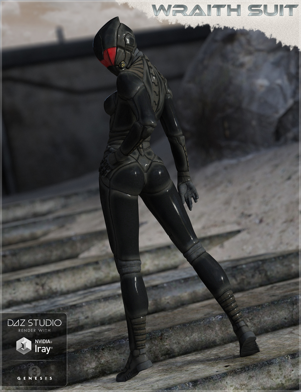 HFS Wraith Suit for Genesis 2 and 3 Female(s) by: DarioFish, 3D Models by Daz 3D