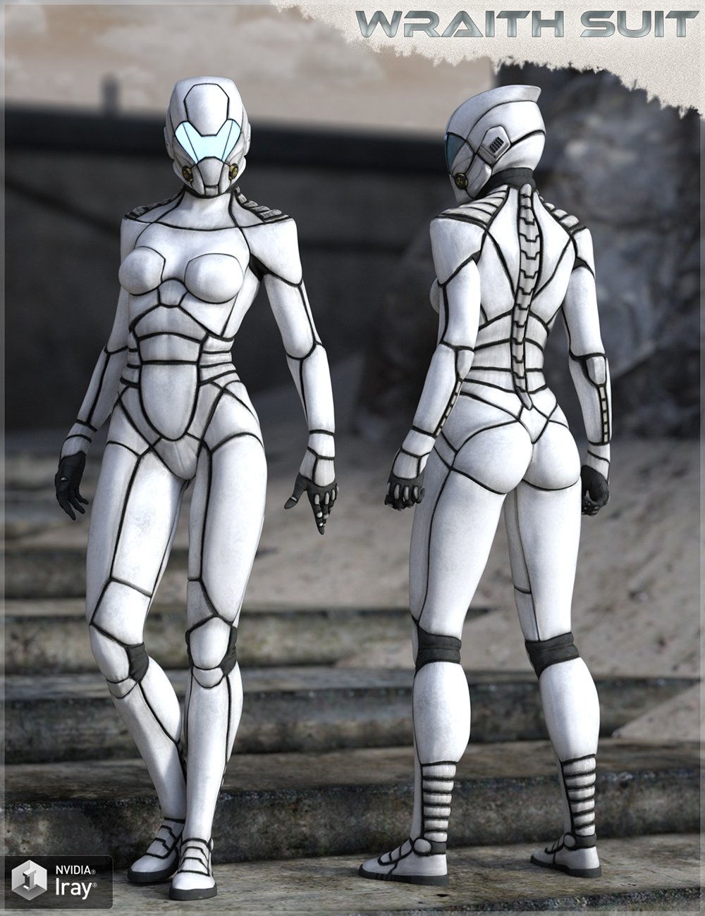 HFS Wraith Suit for Genesis 2 and 3 Female(s) by: DarioFish, 3D Models by Daz 3D