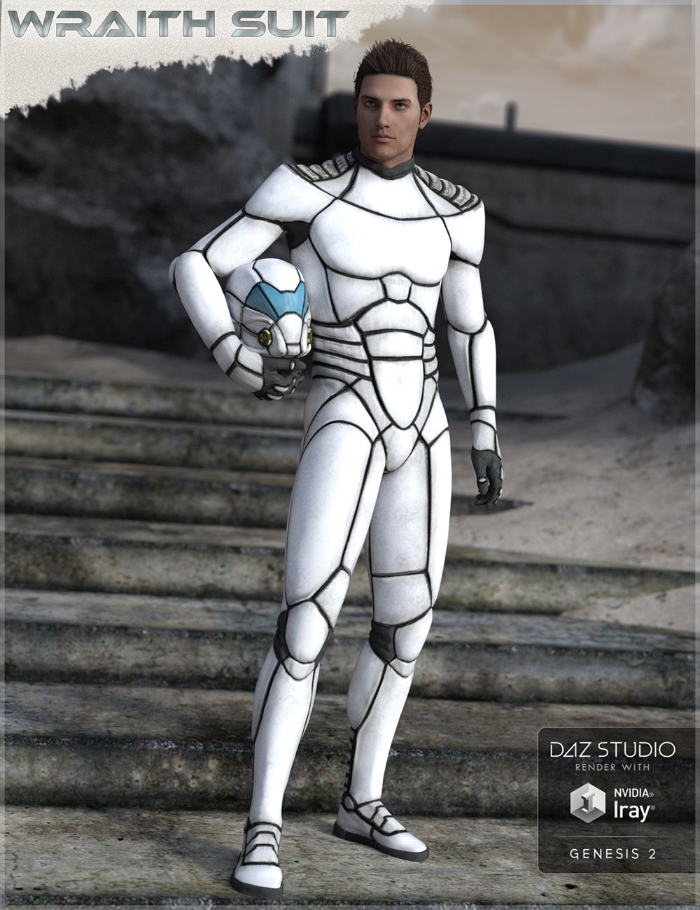 HFS Wraith Suit for Genesis 2 and 3 Male(s) by: DarioFish, 3D Models by Daz 3D