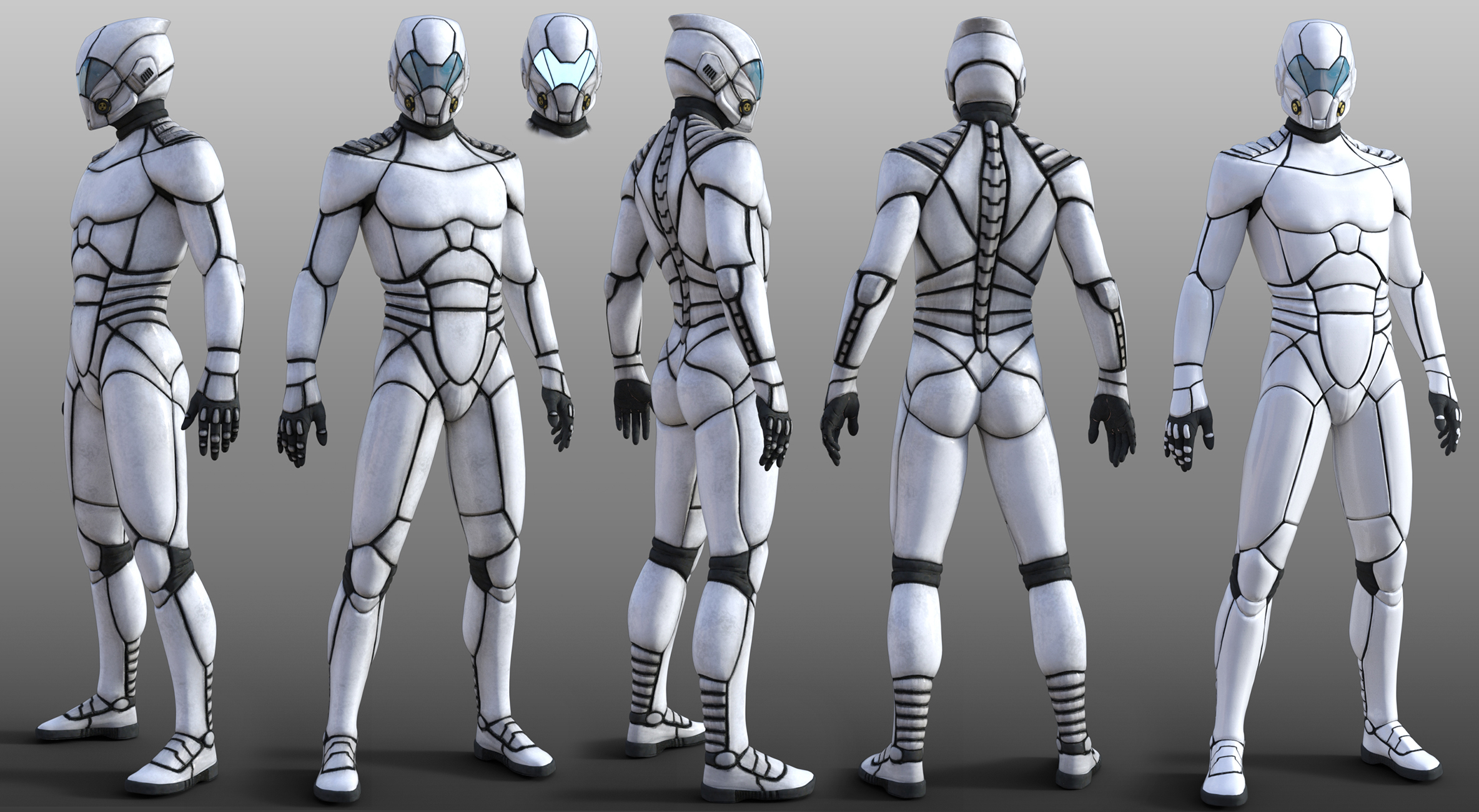 HFS Wraith Suit for Genesis 2 and 3 Male(s) by: DarioFish, 3D Models by Daz 3D