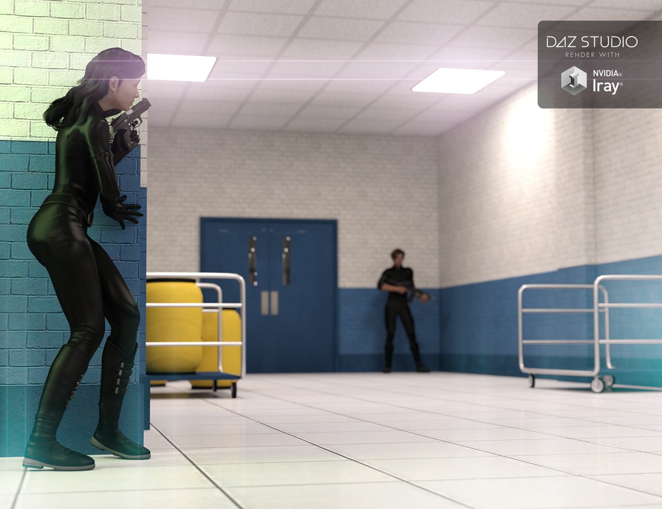 Commercial Hallway Commercial Hallway by: , 3D Models by Daz 3D