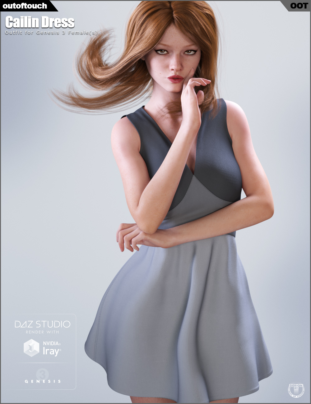 Cailin Dress for Genesis 3 Female(s) by: outoftouch, 3D Models by Daz 3D