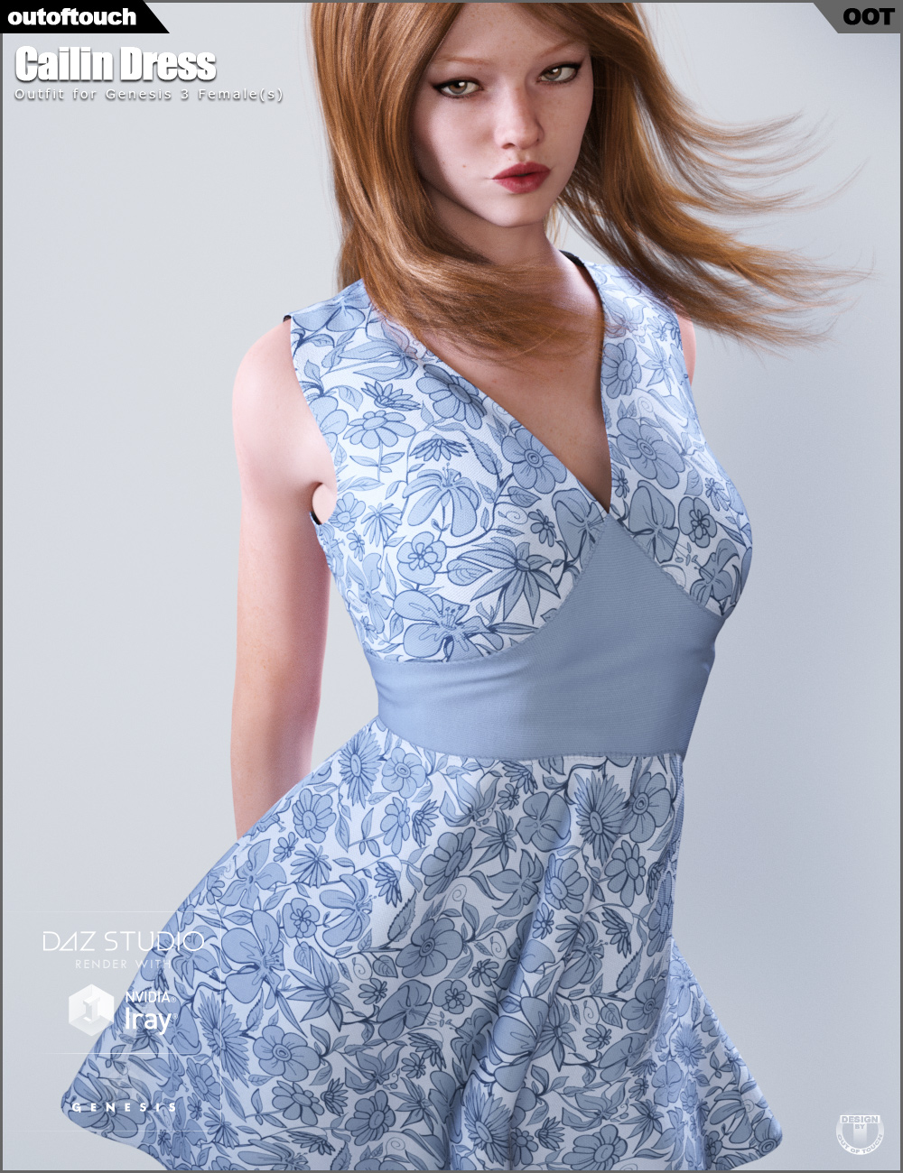 Cailin Dress for Genesis 3 Female(s) by: outoftouch, 3D Models by Daz 3D
