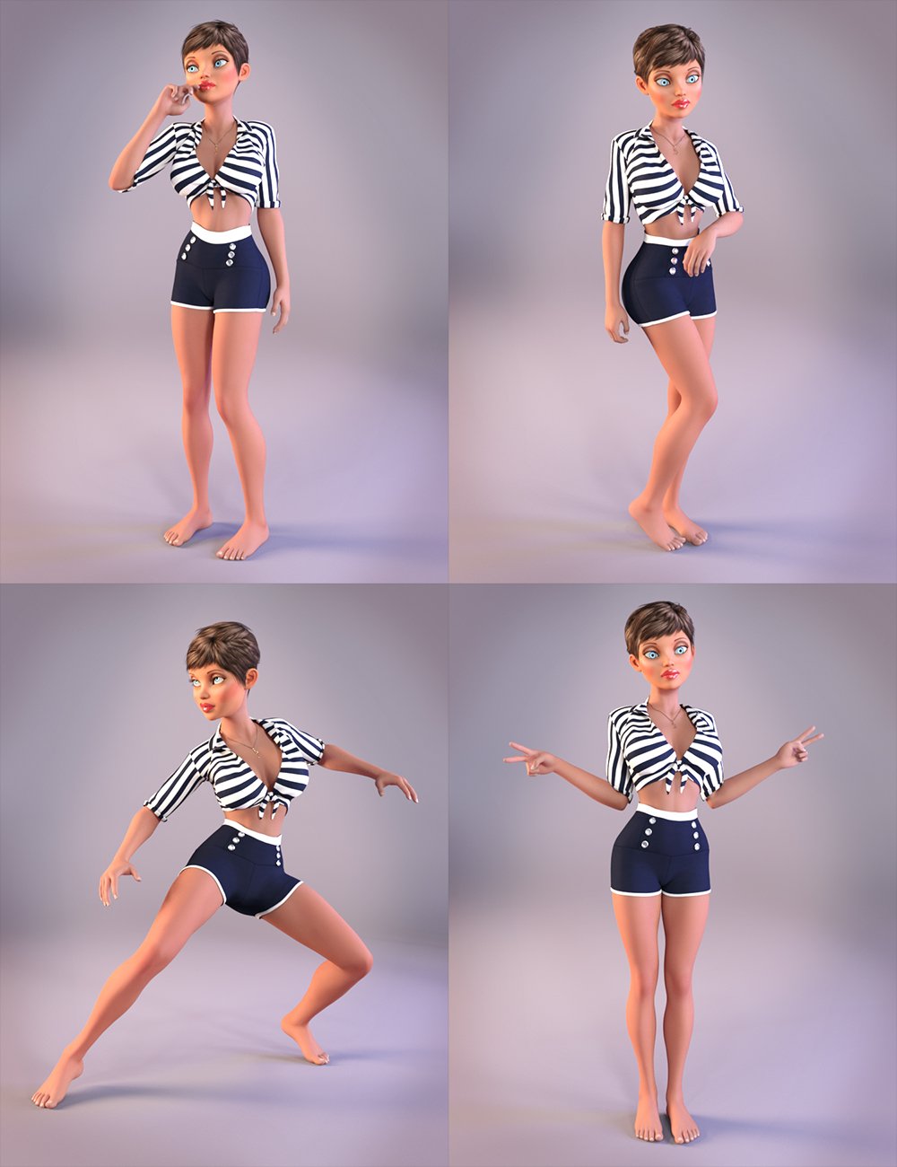 DA Petite Amie Poses for Girl 7 DA Petite Amie Poses for Girl 7 by: Design Anvil, 3D Models by Daz 3D