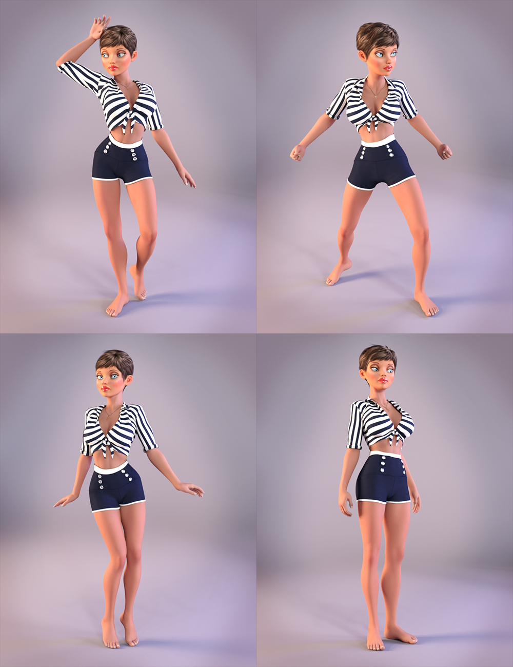 DA Petite Amie Poses for Girl 7 by: Design Anvil, 3D Models by Daz 3D