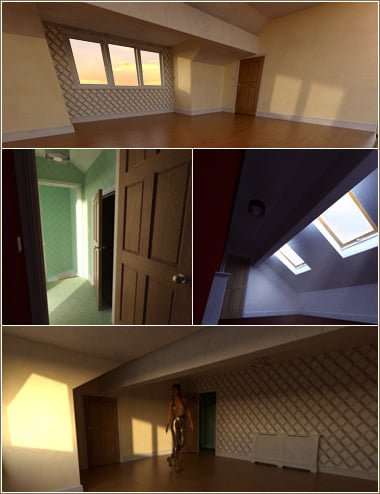 Modern Living Attic Bedroom Modern Living Attic Bedroom by: David BrinnenForbiddenWhispers, 3D Models by Daz 3D