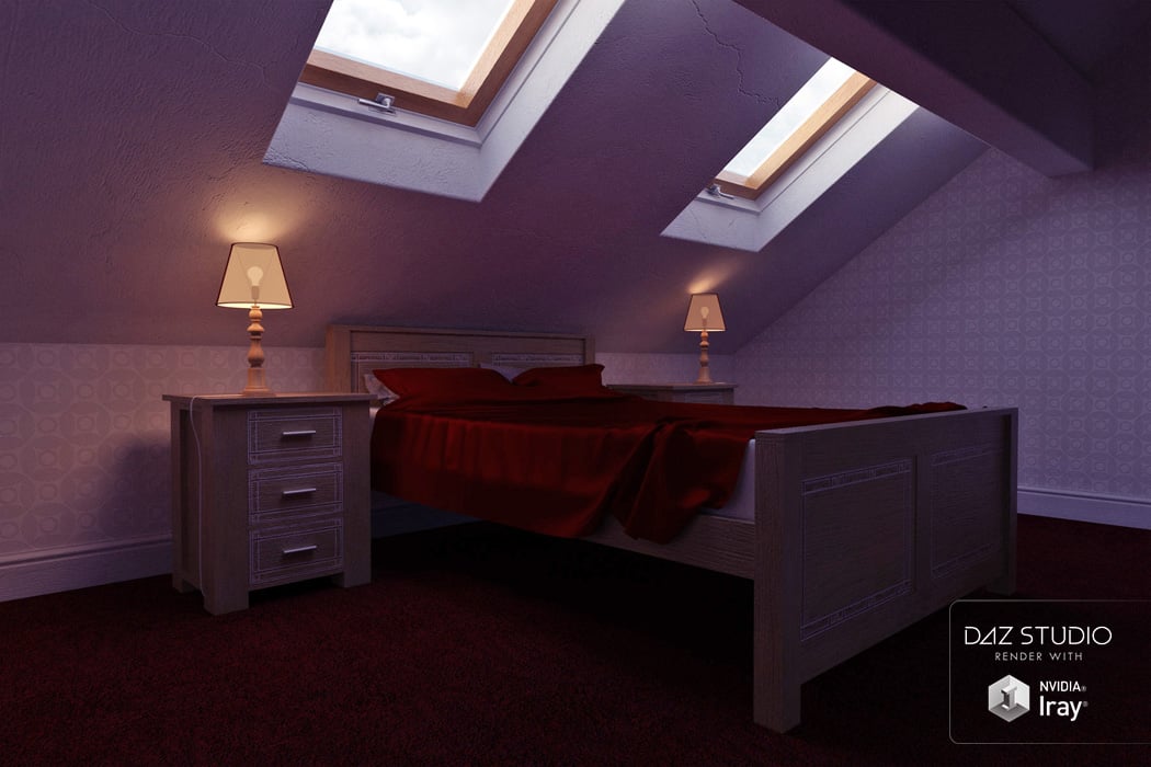Modern Living Attic Bedroom Furniture Modern Living Attic Bedroom Furniture by: David BrinnenForbiddenWhispers, 3D Models by Daz 3D